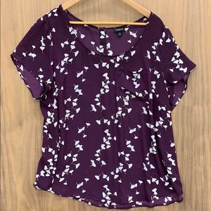 Torrid Plum Georgette Button Back Blouse